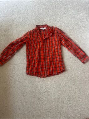 Old Navy Orange Plaid Button-Down Shirt